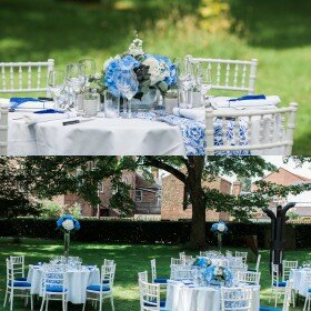 chinese, blue and white table design